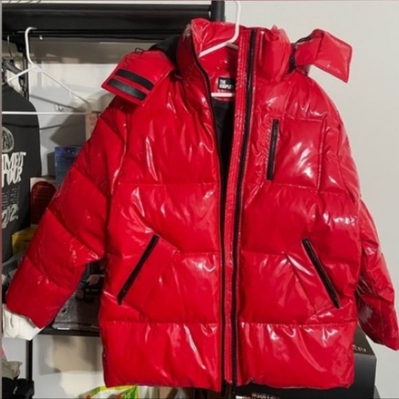 The Kooples Red Puffer Jacket. French Size : 2 - Picture 10 of 12